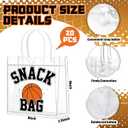 Wesnoy 20 Pcs Basketball Snack Bags Basketball Party Favor with Handles Reusable Sport Themed Treat Bags for Candy Birthday Party Supplies 8 x 8 x 3.15''