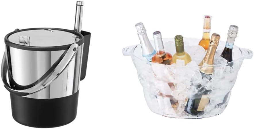 Oggi Insulated Ice Bucket (4 Quart) and Acrylic Oval Party Tub