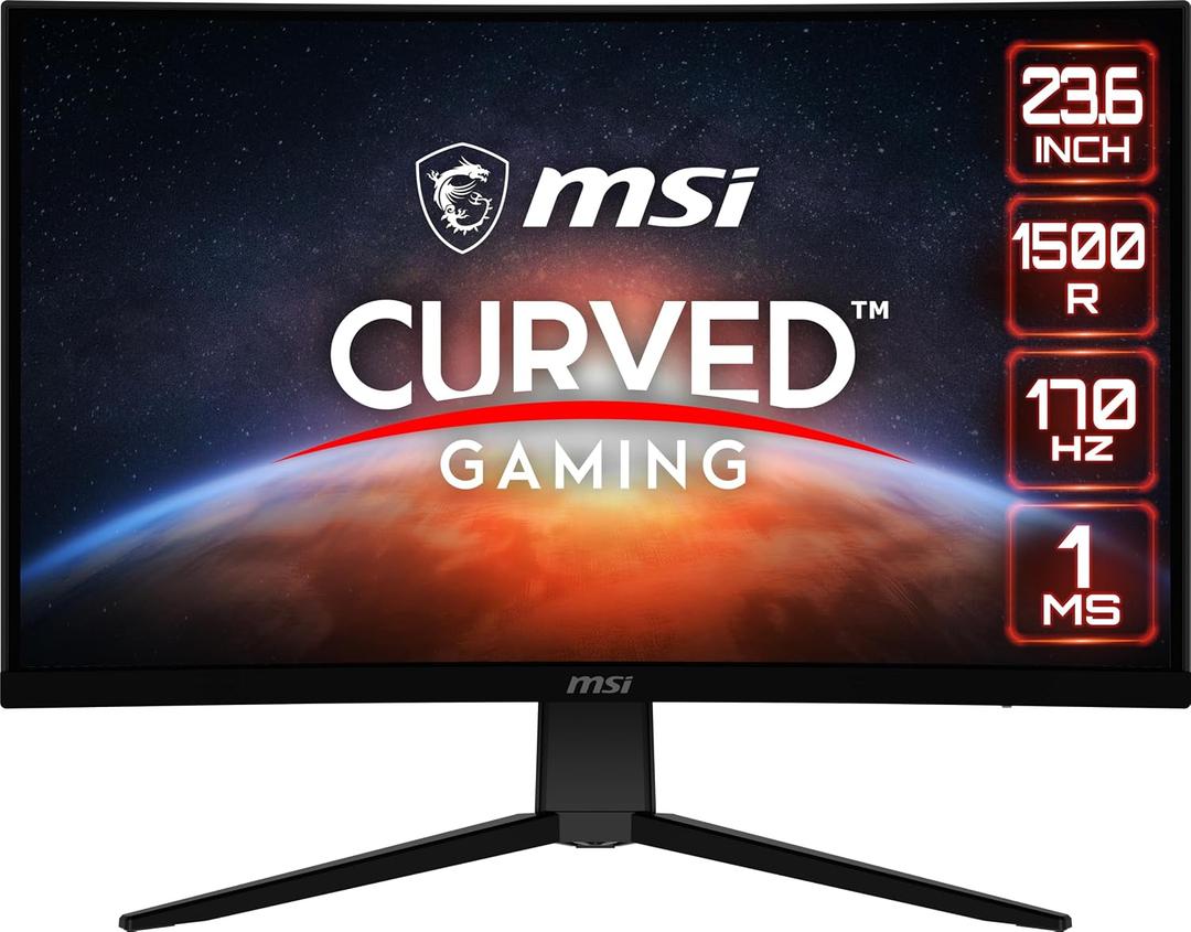 MSIG2422C, 24" Curved Gaming Monitor, 1920 x 1080 (FHD), VA, 1 ms, 170 Hz, FreeSync Premium, HDMI, DP Port, Tilt