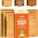 SMIRLY Wooden Cutting Boards For Kitchen Meal Prep & Serving - Bamboo Cutting Board Set with Holder, Charcuterie & Chopping Board, Wood Cutting Board Set, Kitchen Gadgets