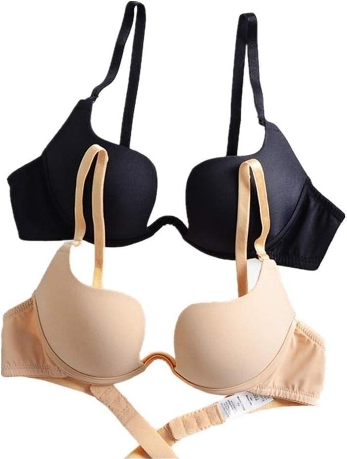 ZUKULIFE Women's Essentials Deep U Multi-Way Push Up Convertible Low Cut Plunge Bra (34D)