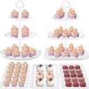 Kootek Dessert Cupcake Stand, 5pcs Dessert Table Display Set, 3 Tiered Cup Cake Holder Tower Stand& Cookie Serving Trays for Wedding, Tea Party, Birthday, Baby Shower