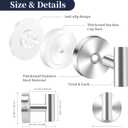 Suction Cup Hooks for Shower, Towel Hook for Bathroom Wall, 2 Pack No-Drill Wall Hanger for Kitchen, Glass, Mirror, Tile to Hang Robes, Loofah(Silver)