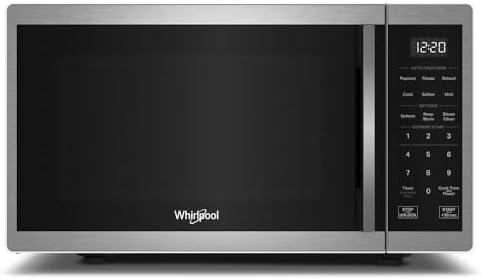 Whirlpool WMCS3019RS Countertop Microwave with Turntable 0.9 Cu. Ft, Steam Clean, 900 Watt Microwave, Stainless Steel
