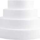 Hedume Set of 4 Round Cake Dummy, 4 Sizes Foam Dummies, 6-12 Inches for Decorating and Wedding Display