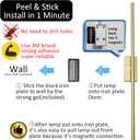 Set of 2 Battery Powered Linear Tube Rechargeable Gold Wall Sconce, Modern Decor Peel and Stick on Cordless Wall Sconces Picture Vanity Light for Living Dinning Room, Bathroom (2 Pack, 28.3'', Gold)
