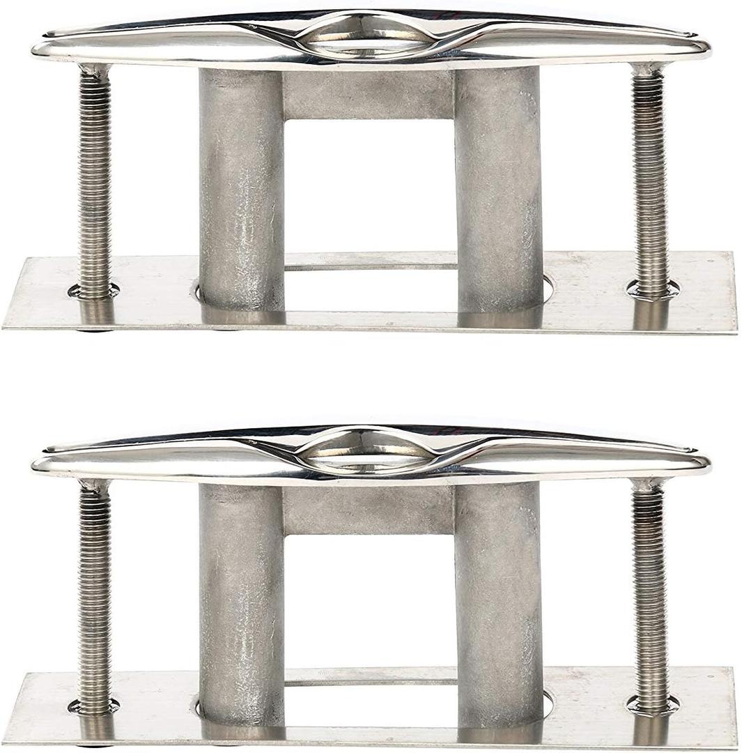 Amarine Made Pair of Boat Marine Stainless Steel 316 Pull up Cleat Flush Mount Cleat Lift
