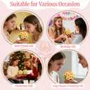 Best Friend Birthday Christmas Crochet Flowers Basket for Women Friends Long Distance Moving Away Leaving Farewell Gift Handmade Flower Decor with Basket Bestie Sister Coworker Friendship