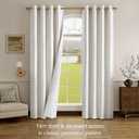 Cream and Silvery 100% Blackout Curtains 63 Inch Length 2 Panels, Jacquard Thermal Insulated Noise Reducing Grommet Drapes for Bedroom Living Room, 2pcs, 52" W x 63" L