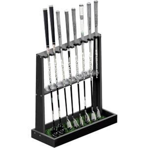 Golf Club Holder Stand,Wooden Golf Club Rack -Indoor Display Rack,Golf Club Organizer for 8 Clubs and 11 Balls Storage,Golf Rack for Storage Sports Outdoors Wall Garage