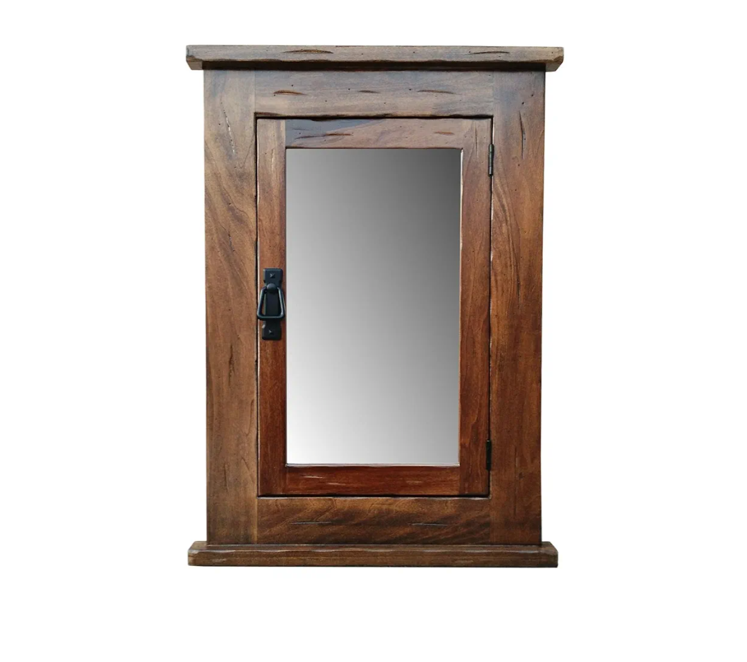 D&E Wood Primitive Mission Recessed Medicine Cabinet/Rustic/Solid Wood & Handmade