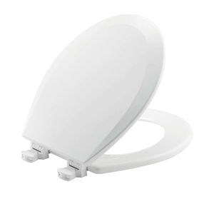 BEMIS 500EC 390 Toilet Seat with Easy Clean & Change Hinges, 1 Pack Round, Cotton White