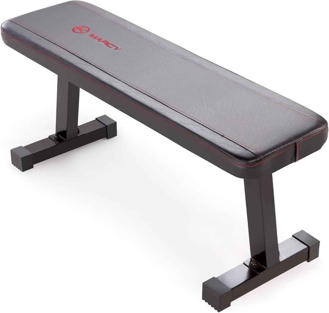 Marcy Flat Utility Weight Bench for Home Gym Weight Training and Ab Exercises (Basic - Black)