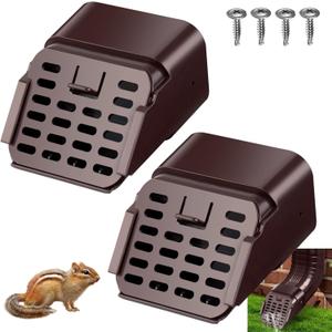2"x3" 2 Pack Gutter Downspout Extensions Gutter Downspouts Downspout Diverter Outlet Filter and Leaf Guard for Bottom of Downspouts Extender Brown