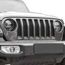JeCar Front Grill Inserts & Headlight Trim Cover Exterior Accessories Compatible with Jeep Wrangler 2018-2023 JL & Unlimited, Matte Black