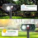 Sonic Racoon Fortress Pro IP65 Solar Ultrasonic Animal Repellent Outdoor Deer Repellent Devices Cat Deterrent Deer Alarms for Gardens with Motion Sensor&Light Rabbit Squirrel Skunk Dog Repeller(4)
