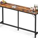 ODK 71 Inch Bar Table, Bar Height Pub Table, Counter Height Bar Table, Rectangular High Top Kitchen & Dining Counter Tables with Sturdy Legs & Easy-to-Clean Top, Rustic Brown