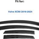 IG Window Visors Fit for 2016-2025 Volvo XC90, Out-Channel Rain Guards Vent Wind Deflectors 4PC, Car Accessories for 16-25 Volvo XC90