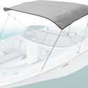 Seal Skin Covers 4 Bow Bimini Top Replacement Cover, Marine Grade 600D Waterproof Canvas Boat Canopy Sun Shade Without Frame,  4 Bow 8' L 91"-96"
