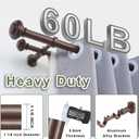 1 1/8 Inch Heavy Duty Double Curtain Rods for Windows, 72-144inch(6-12ft) Adjustable Length Telescoping Dual Drapery Rod Set with Solid Aluminum Bracket for Porch, Floor-to-ceiling Window, Matte Brown