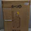 Coolife Hardside Checked Luggage with TSA Lock, Spinner Wheels, Telescopic Handle, Lightweight Suitcase (Lake Blue, M(24in))