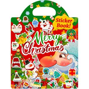 Benresive Reusable Sticker Books for Kids 2-4, Sticker Books for Toddlers 1-3 2-4, Toddler Travel Toys Activities Crafts Gifts - Christmas