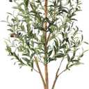5FT Olive Trees Artificial Indoor, Lush Silk Faux Olive Tree with Natural Wood Trunk & Lifelike Fruits, Fake Olive Tree for Home Decor Office Living Room, 1Pcs