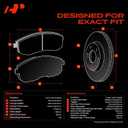 A-Premium 9.45 inch (240mm) Front Vented Brake Rotors and Ceramic Pads Kit