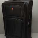 SWISSGEAR Sion Softside Expandable Spinner Luggage Durable Lightweight Travel Suitcase, Black, Checked-Large 29-Inch