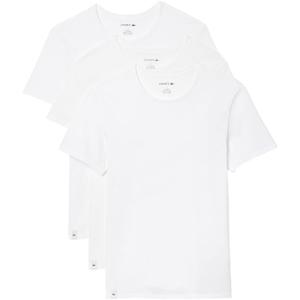 Lacoste Men's 100% Cotton Slim Fit Crew Neck Undershirt, 3-Pack (Medium, White)