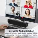 Computer Speakers with Microphone for Desktop PC, USB Monitor Speakers with Clip, Wired Laptop Sound Bar, Stereo & Bass, PC Speaker w/Mic for Meeting/Gaming/Online Learning, Easily Clamps to Monitor