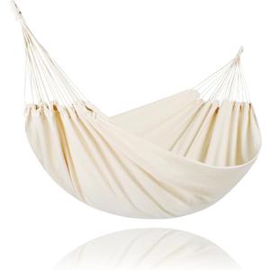 SUNCREAT Camping 2 Person Canvas Hammock, Double Travel Hammock, 475 lbs Capacity, Natural (Beige)