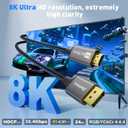8K Active DisplayPort 1.4 to HDMI 2.1 Cable 6FT (8K@60Hz, 4K@120Hz, 2K@144Hz) Unidirectional DP to HDMI Braided Cord Supports HDCP 2.3 HDR10 Display Port Cable for AMD,NVIDIA,Monitor,PC