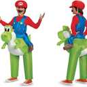 Disguise Super Mario Bros. Mario Riding Yoshi Inflatable Costume, Officially Licensed Super Mario Bros Costume for Kids, One Size
