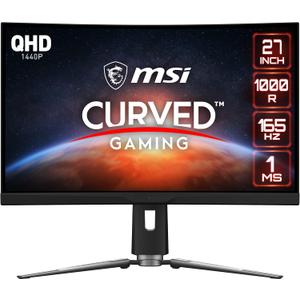 MSI QHD Anti-Glare 1ms 2560 x 1440 Ultra Wide 165Hz Refresh Rate QHD Ready USB/DP/HDMI Smart Headset Hanger FreeSync 27Gaming Curved Monitor (Optix MPG ARTYMIS 273CQR) 
