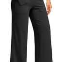 Wide Leg Pants Woman Yoga Pants with Pocket Crosscover High Waist Stretch Work Lounge Casual Dress Sweatpants, 2PCS, 160