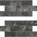 Peel and Stick Backsplash, 20-Sheet Peel and Stick Wall Tiles 13.5" x 5.8" PVC Subway Tile Stick on Backsplash for Kitchen Fireplace (Black Marble)