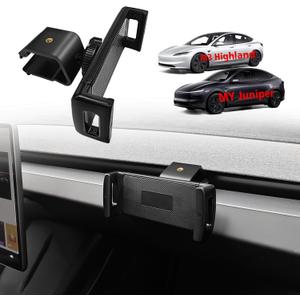 BestEvMod Dashboard Car 1/4 Screw Mount Phone Holder Tablet Mag Safe Compatible with Refreshed Tesla Model Y Juniper Model 3 Highland fits for All Phones & Android 360° Adjustable (Tablet Holder)
