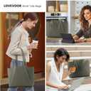 LOVEVOOK Laptop Tote for Women - 15.6 Inch Faux Leather Laptop Bag with Clutch, Large Capacity Office Purse Computer