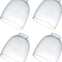 4 Pack Clear Glass Shades, Replacement Glass Globes for Ceiling Fan Light Fixtures, 2-1/8" Fitter, 4.76 inch Diameter, High Transmittance Lampshade for Chandelier, Pendant Light, Wall Sconces Series