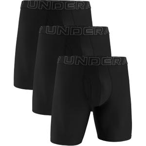 Under Armour Men's Performance Tech Mesh Long-Leg Boxerjock Brief Underwear, 9" Inseam, All-Day Comfort & Ultra-Soft, 3-Pack (Black, M)