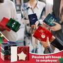 Beeveer 20 Sets Christmas Ornaments for Coworker Star Shaped Ceramic Ornaments Double Sided Printing Inspirational Xmas Tree Hanging Ornaments with Gifts Box Ribbon Raffia for Staff Thank You Gifts