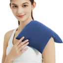 Heating Pad Microwavable with Washable Cover, 8 x 12 Multipurpose Microwave Heating Pad for Neck and Shoulders, Moist Heat Bean Bag Warm Compress for Knee, Muscles, Joints, Wrist, Abdomen (Dark Blue)