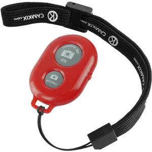 CamKix Camera Shutter Remote Control with Bluetooth Wireless Technology - Create Amazing Photos and Videos Hands-Free - Works with Most Smartphones and Tablets (iOS and Android) (Red)