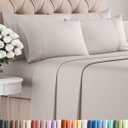 King 6 Piece Sheet Set - Comfy Breathable & Cooling - Ultra-Soft Hotel Luxury Bedding Set with 8-16 Inch Deep Pockets - 1 Flat & 1 Fitted Sheet & 4 Pillowcases - Wrinkle Free & Easy Care - Light Grey