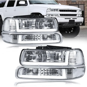 LED DRL Headlight Assembly Fits 1999-2002 Chevy Silverado 1500 2500