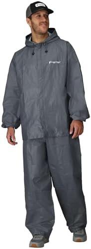 FROGG TOGGS Men's Ultra-Lite2 2-Layer Waterproof Breathable Rain Suit Grey S-M