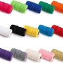 ZEAYEA 15 Rolls Macrame Cord, 3mm x 480 Yards Natural Cotton Macrame Rope, 4-Strand Twisted Soft Cotton Twine String Cord for Artworks, Wall Hanging, Plant Hangers, Crafts, Knitting, 15 Colors