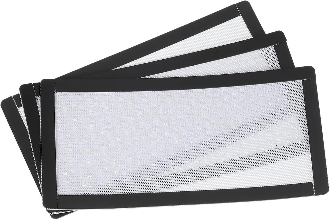 MECCANIXITY 3PCS PC Dust Filter, 200x100mm Magnetic Frame PVC Computer Case Cooler Dustproof Mesh Cover Fan Grills for Computer Chassis Speakers, White