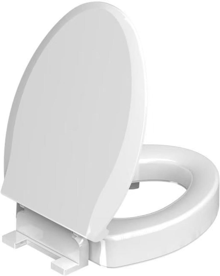 Elongated Toilet Seat Riser Raised 2.91inch with Soft Close